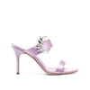 Manolo Blahnik Purple Silk Stiletto Heel Sandals