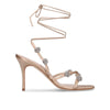 Manolo Blahnik Beige Silk Stiletto Heel Sandals
