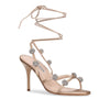 Manolo Blahnik Beige Silk Stiletto Heel Sandals