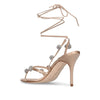 Manolo Blahnik Beige Silk Stiletto Heel Sandals