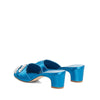 Manolo Blahnik Blue Silk Mules