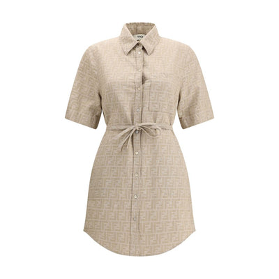 Fendi Beige Cotton Casual Dress