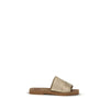 Chloé Gold Polyester Flat Sandals