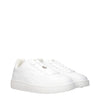Burberry White Leather Low Top Sneakers