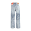 Diesel Light Blue Cotton Relaxed Fit Jeans