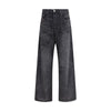 Diesel Black Cotton Relaxed Fit Jeans
