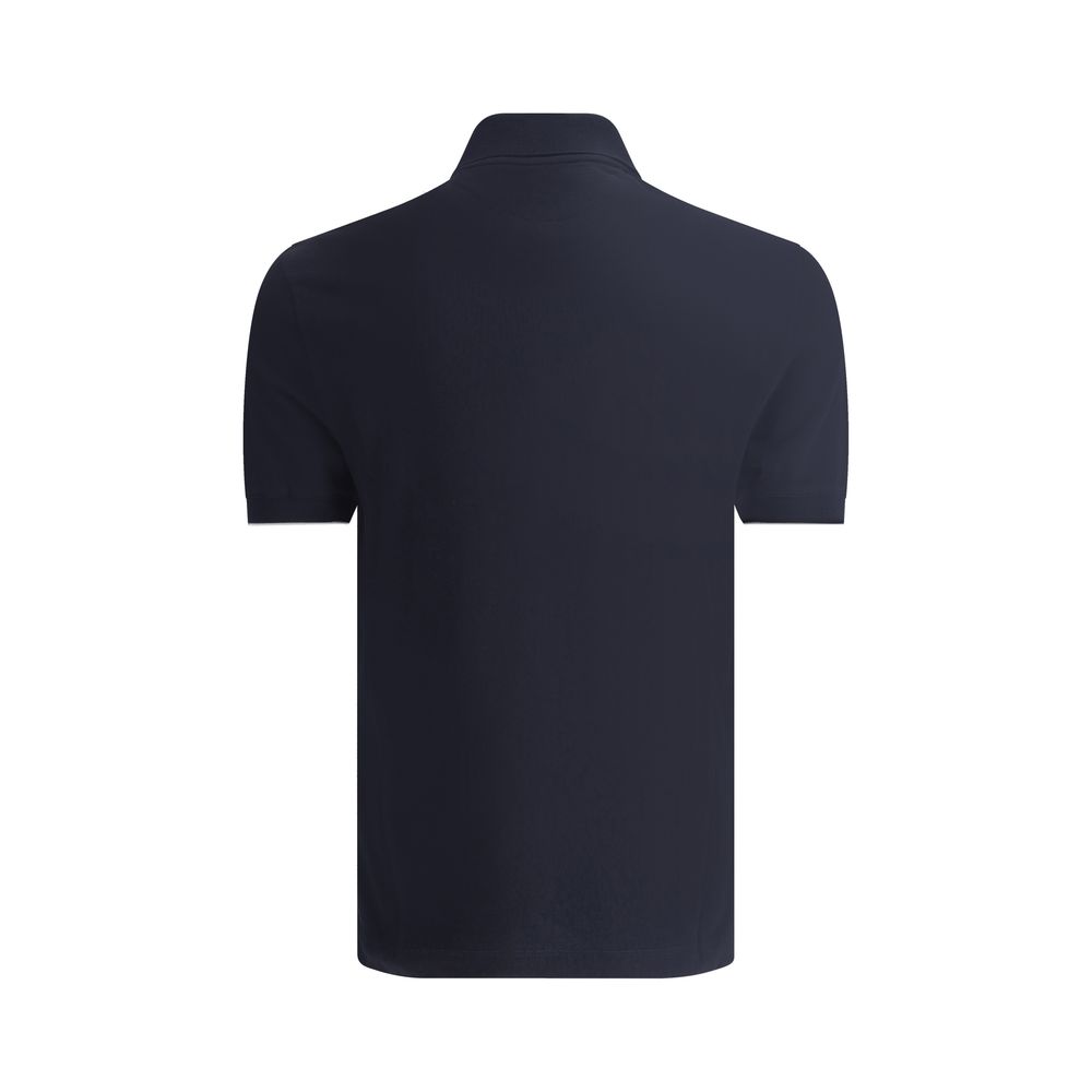 Brunello Cucinelli Blue Cotton Polo Shirt