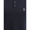 Brunello Cucinelli Blue Cotton Polo Shirt