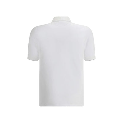 Brunello Cucinelli White Cotton Polo Shirt