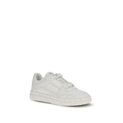 Valentino Garavani White Calf Leather Bos Taurus Low Top Sneakers