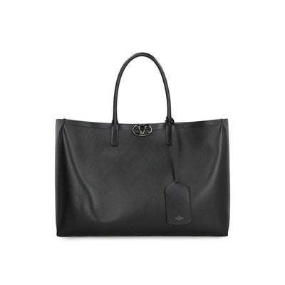 Valentino Garavani Black Calfskin Tote Bag
