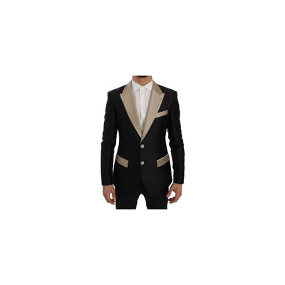 Dolce & Gabbana Black Silk Two-Piece Suit