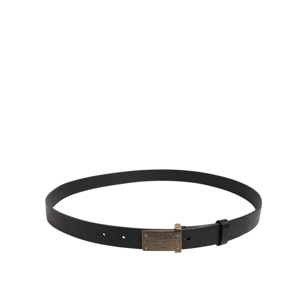 Dolce & Gabbana Black Leather Regular Belt