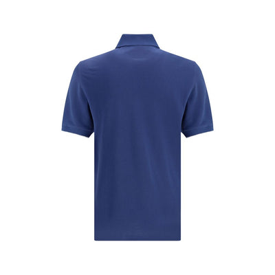 Brunello Cucinelli Blue Cotton Polo Shirt