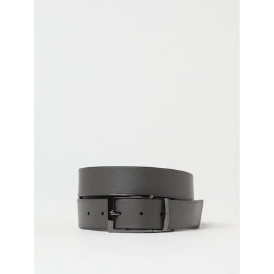 Emporio Armani Black Leather Regular Belt