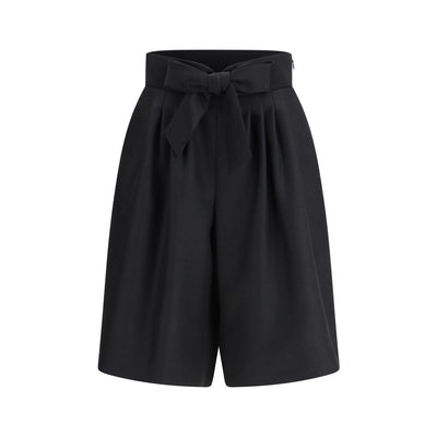 Valentino Black Wool Bermuda Shorts