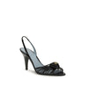 Valentino Garavani Black Calf Leather Bos Taurus Stiletto Heel Sandals