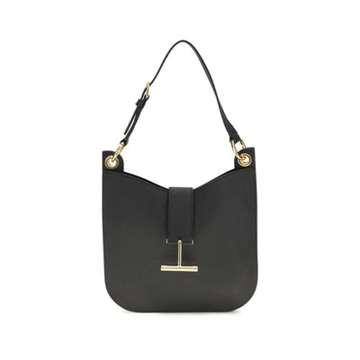 Tom Ford Black Calf Leather Bos Taurus Shoulder Bag