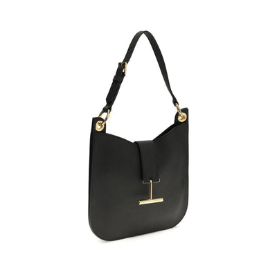 Tom Ford Black Calf Leather Bos Taurus Shoulder Bag