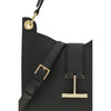 Tom Ford Black Calf Leather Bos Taurus Shoulder Bag