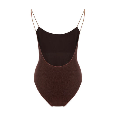 Oséree Brown Metal One-Piece Swimsuit