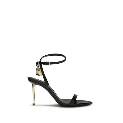Tom Ford Black Goatskin Stiletto Heel Sandals