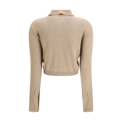 Marine Serre Beige Viscose Cardigan