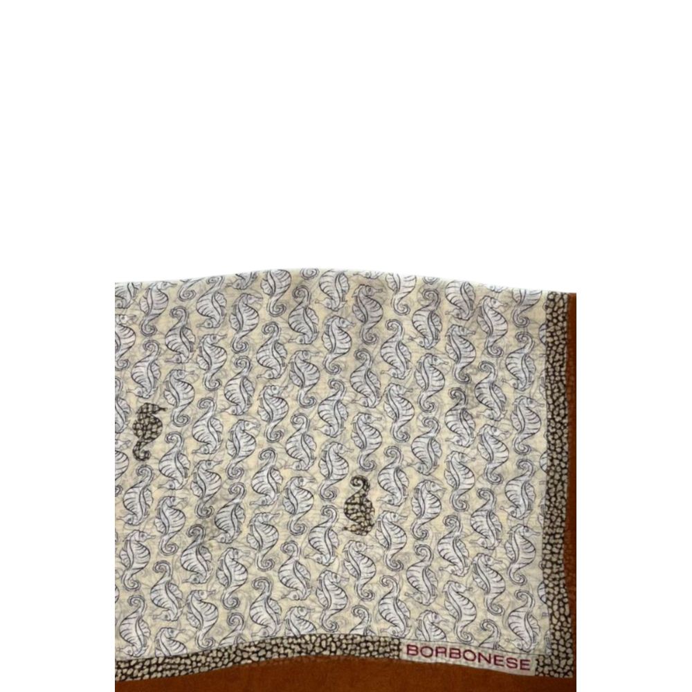 Borbonese Brown Silk Women Scarf