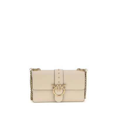 PINKO Beige Calf Leather Bos Taurus Shoulder Bag