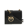 PINKO Black Calf Leather Bos Taurus Shoulder Bag