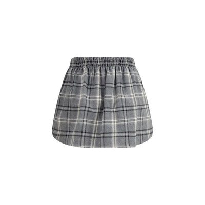 Miu Miu Gray Cotton Mini Skirt