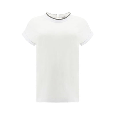 Brunello Cucinelli White Elastane T-Shirt