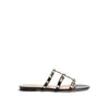 Valentino Garavani Black Calfskin Flat Sandals