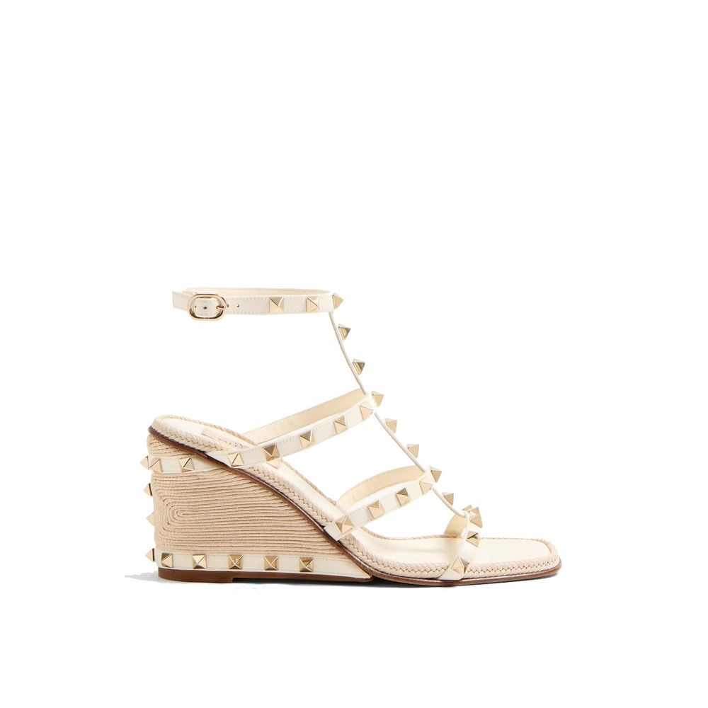 Valentino Garavani Bicolor Calfskin Wedge Sandals