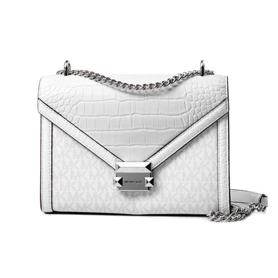 Michael Kors White Canvas Crossbody Bag