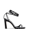 Dee Ocleppo Black Satin Strap-On Sandals