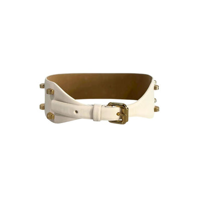 Borbonese White Genuine Leather Women Belt