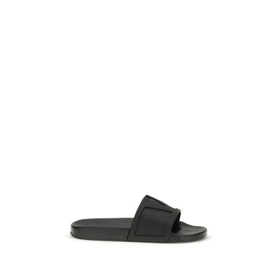 Valentino Garavani Black Rubber Sandals