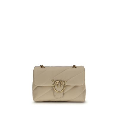 PINKO Beige Calf Leather Bos Taurus Shoulder Bag