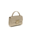 PINKO Beige Calf Leather Bos Taurus Handbag