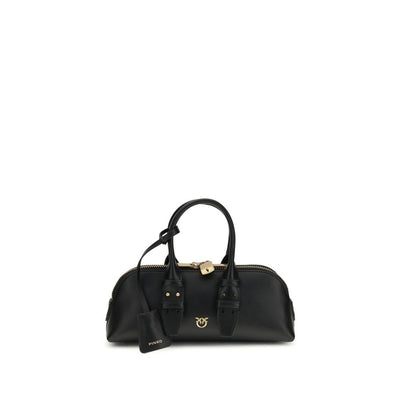 PINKO Black Calf Leather Bos Taurus Handbag