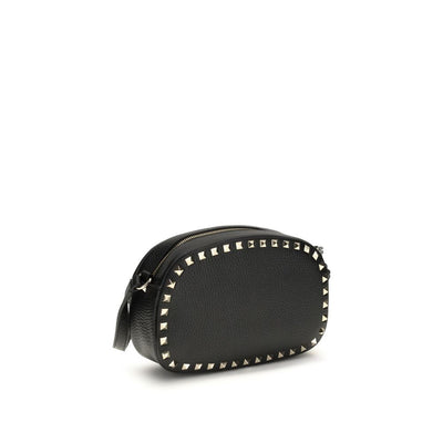 Valentino Garavani Black Calf Leather Bos Taurus Shoulder Bag