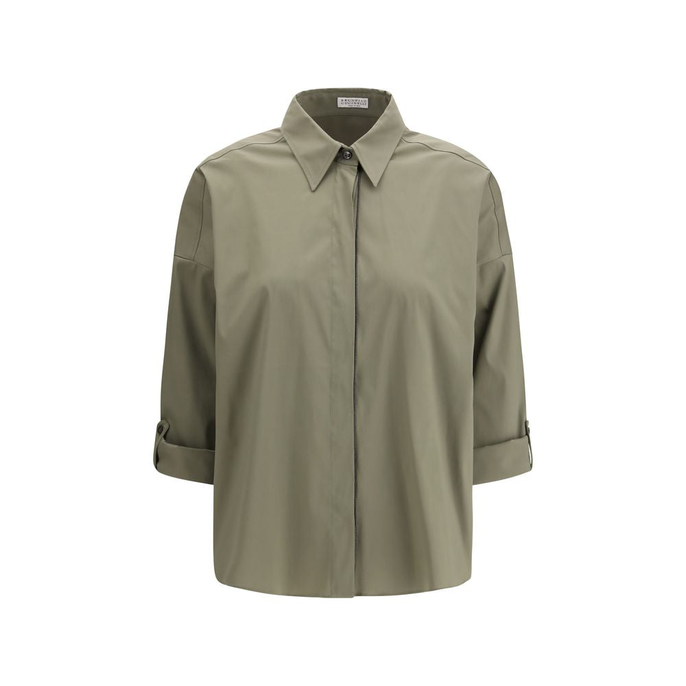 Brunello Cucinelli Bicolor Cotton Dress Shirt