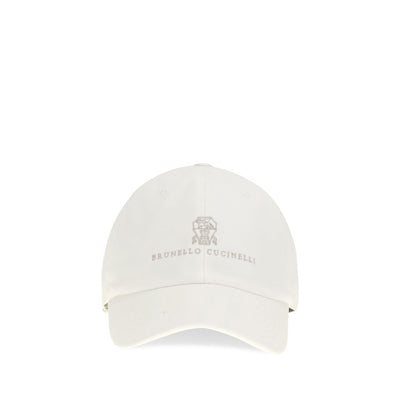 Brunello Cucinelli White Cotton Cap (Baseball Hat)