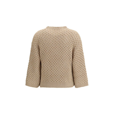 Fabiana Filippi Beige Fleece Wool Sweatshirt