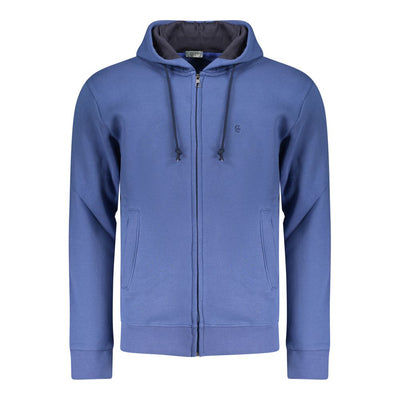 Coveri Moving Blue Cotton Men's Hoodie Sweatshirt
