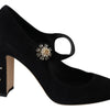 Dolce & Gabbana Black Suede Leather High Heel Pumps