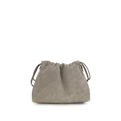 Brunello Cucinelli Gray Calf Leather Bos Taurus Clutch Bag