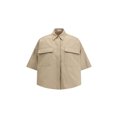 Brunello Cucinelli Beige Cotton Shortsleeve Shirt