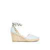 Valentino Garavani Blue Calfskin Wedge Sandals